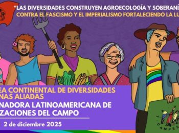 Afiche oficial: rumbo a la I Asamblea Continental de Diversidades y Personas Aliadas de la CLOC – Vía Campesina