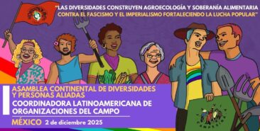 Afiche oficial: rumbo a la I Asamblea Continental de Diversidades y Personas Aliadas de la CLOC – Vía Campesina